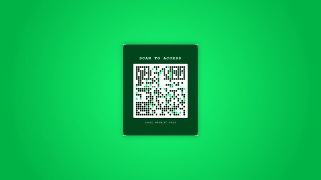 Digital QR Code Scanner Concept with Scan to Access Message on Green Background