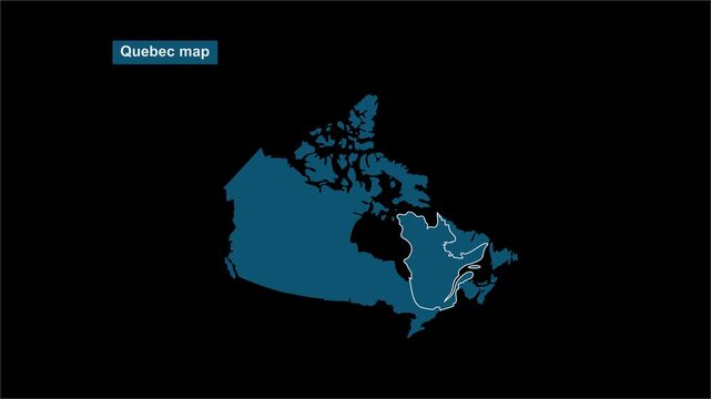 Canada_Quebec_regional_map_highlight Video Footage Animated Motion for professional design projects presentations digital media and commercial visual 