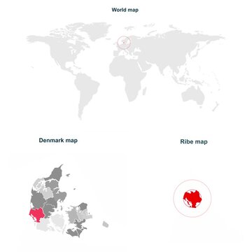 Denmark_Ribe_map_with_locator_and_label Video Footage Animated Motion for professional design projects presentations digital media and commercial visu