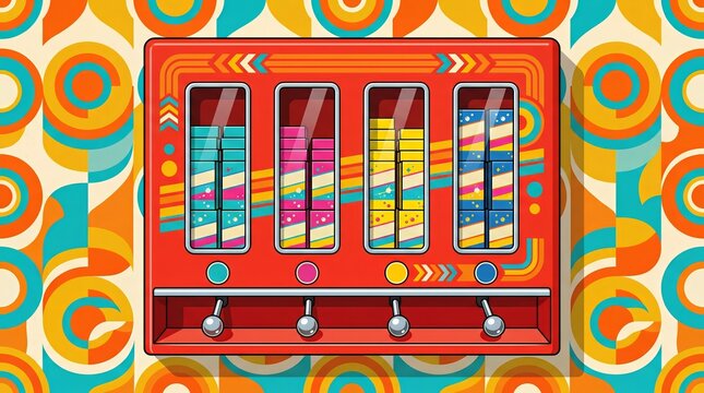 Retro Wall Mounted Mechanical Laundry Detergent Vending Machine Dispenser Illustration