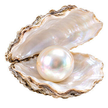 Pearl inside open oyster shell