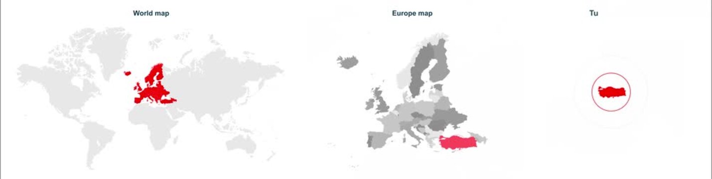 Europe_Turkey_continent_map_with_location_marker Video Footage Animated Motion for professional design projects presentations digital media and commer