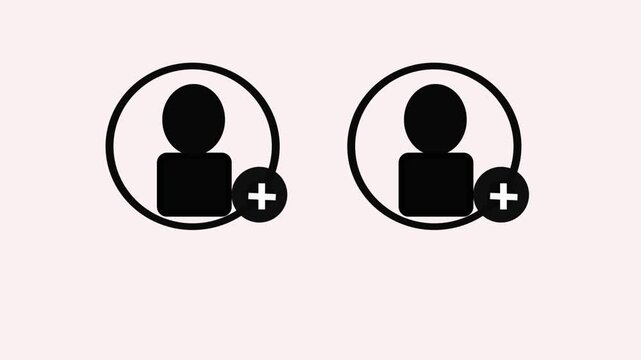 Black profile user icons with add friend symbol on light background silhouettes with a plus sign