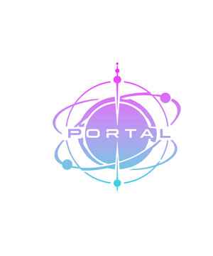 Portal and dimensional gateway emblem vector collection
