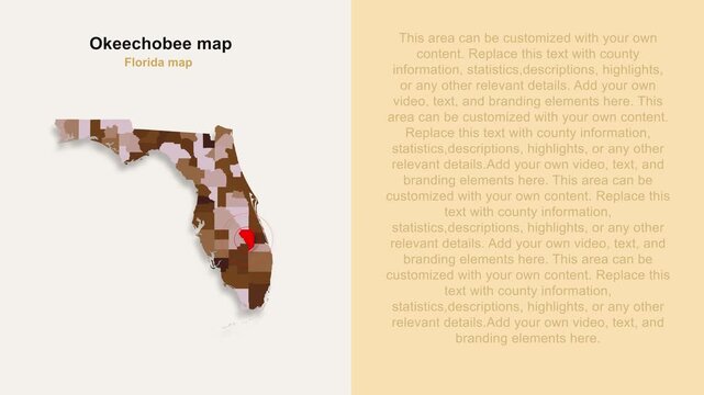 Florida_Okeechobee_highlighted_region_map Video Footage Animated Motion for professional design projects presentations digital media and commercial vi