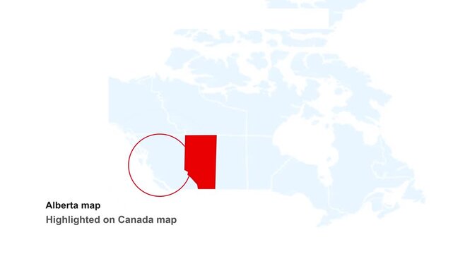 Canada_Alberta_highlighted_on_continent_map Video Footage Animated Motion for professional design projects presentations digital media and commercial 