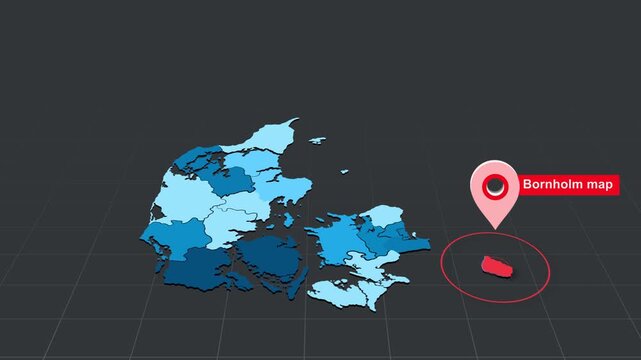 Denmark_West_Zealand_map_blue_dark_background Video Footage Animated Motion for professional design projects presentations digital media and commercia