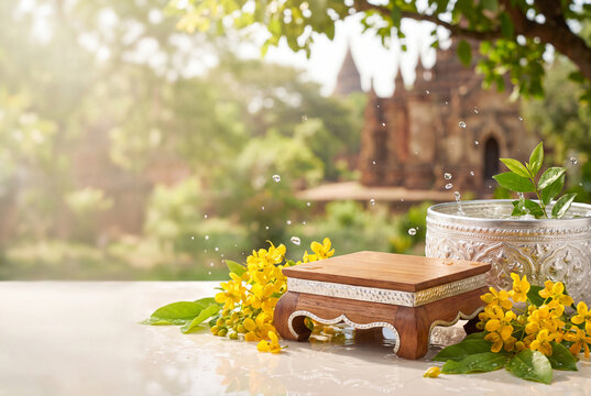 Myanmar Thingyan Festival Product Podium Backdrop