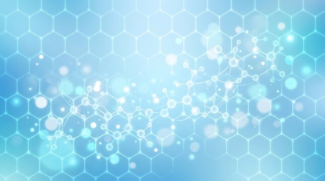 Molecular structure background with hexagonal grid