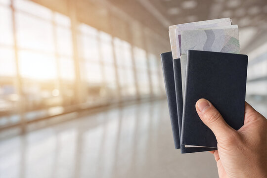 Student Hand Holding Passport Ticket Foreign University Travel