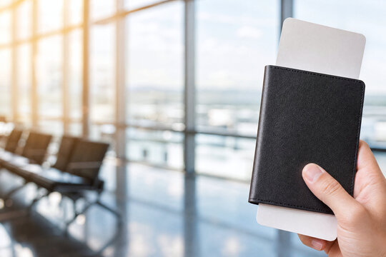 Student Hand Holding Passport Ticket Foreign University Travel