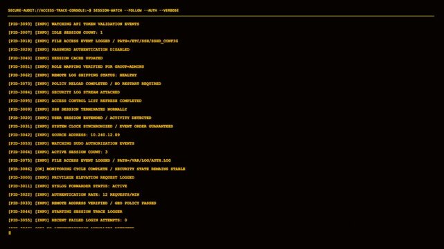 Computer terminal system monitoring information server status diagnostic values technical logs Retro-console interface IT infrastructure network administration cybersecurity computer systems technolog