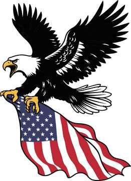 USA eagle with flag  svg