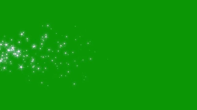 Shining white glitter sparkle star burst animation, twinkle-sparkle stars animation, forming festive star burst effects, cartoon doodle sparkles, glitter stars particles a green screen in. 4k overlay