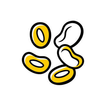 Minimalist hand-drawn illustration depicting various kidney bean shapes and forms.