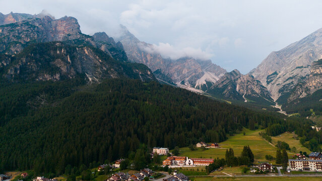 San Vito di Cadore Boite valley in the domain of Mount Antelao called King of the Dolomites. Italian Dolomites Alps Scenery, Italy, Europe. 