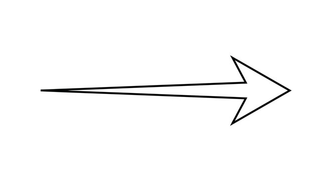 Simple Thin Outline Right Arrow Icon Isolated Vector Illustration   