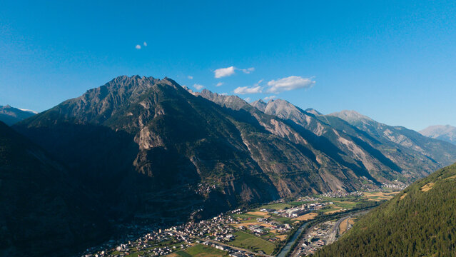 mountain landscape in the alps on a July