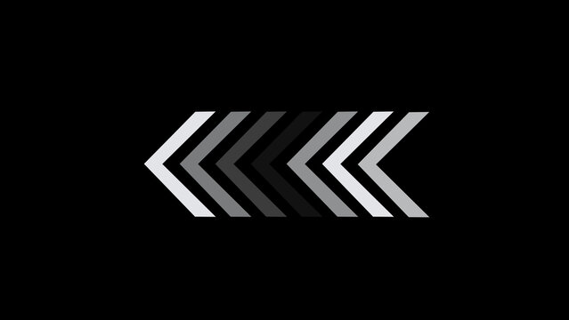 Grey chevron arrow pattern pointing to the left, minimalist geometric on a black background, simple for navigation, direction, and user interface in web
