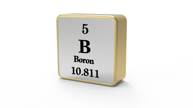 Boron Periodic Table Element Block on Transparent Background PNG