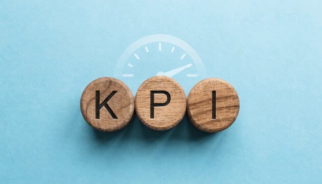 Wooden blocks with letters k, p, i and speedometer