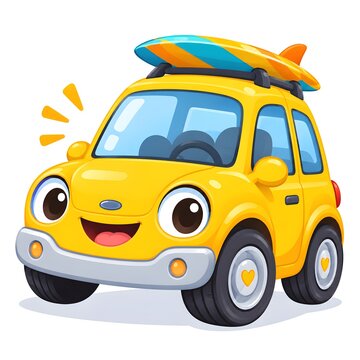 cartoon yellow taxi