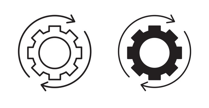 process development icon in black stroke and fill
