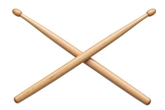 A pair of crossed drumsticks, ready for a musical performance. , transparant backround, AI generative