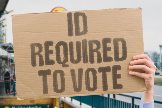 "ID required to vote" Voter identification laws vary widely. ID. REQUIRED. LAWS. VARY. VOTER.