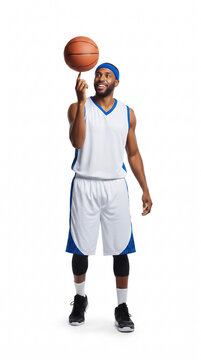 Basketball player spinning ball
