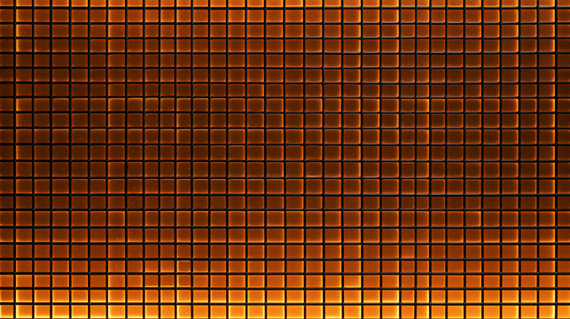 Glowing Orange Mosaic Grid Pattern Background
