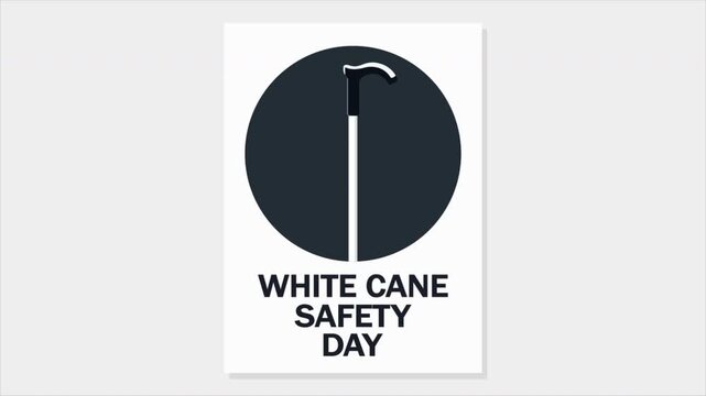 white cane safety day postcard