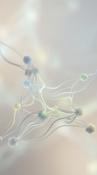 Vertical soft abstract digital network with geometric data nodes