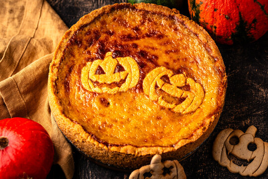 American pumpkin pie traditional autumn Halloween season food