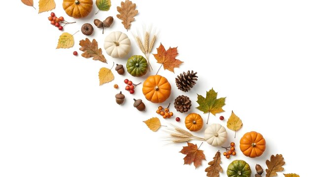 Autumn leaves in swirling motion isolated on a clean white background for seasonal designs