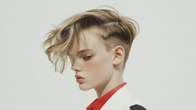 Blonde Model With Modern Undercut Hairstyle