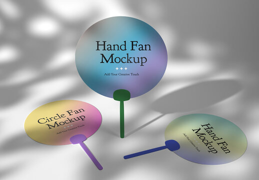 Round Hand Fan Mockup