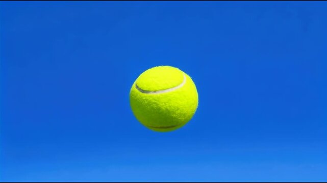A tennis ball in mid-air, perfect for sports and recreation ry