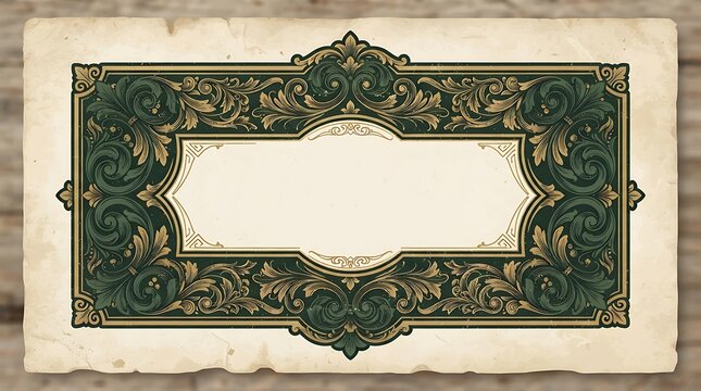 Vintage ornamental frame vector background with decorative flourishes and copy space