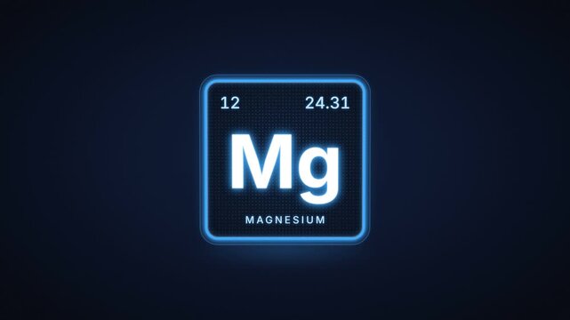 Magnesium chemical element periodic table tile with atomic number 12