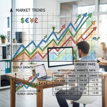 Business Growth And Market Trends Analysis In Modern Office Environment