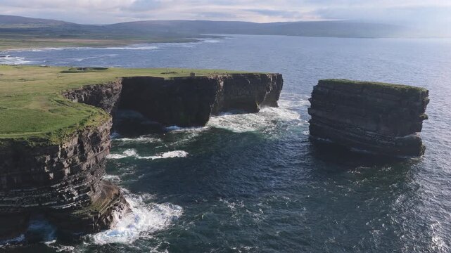 Dun Briste Sea Stack and Atlantic Cliffs, Downpatrick Head