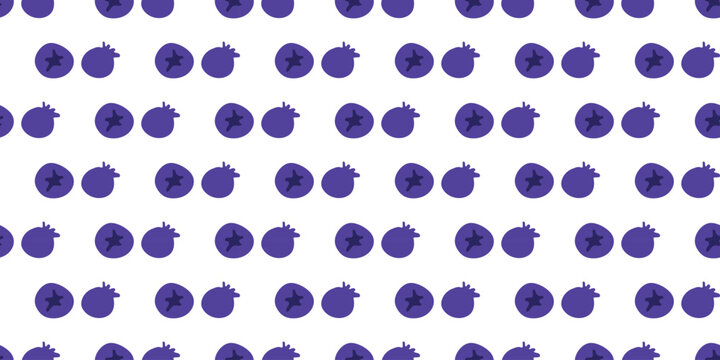 Seamless pattern with fresh ripe blueberries. Hand drawn sweet summer berry background design for packaging, fabric, kitchen textile and wallpaper