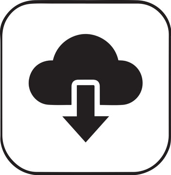 Cloud download icon vector linear style