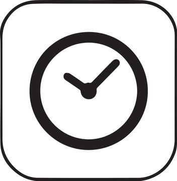 Clock icon vector linear style