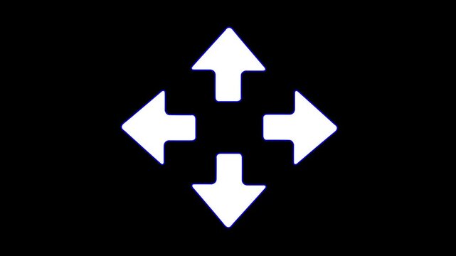 Four arrows corner four arrows expand Outline icon animation.arrow icon in trendy flat icon.arrows ells directions icon