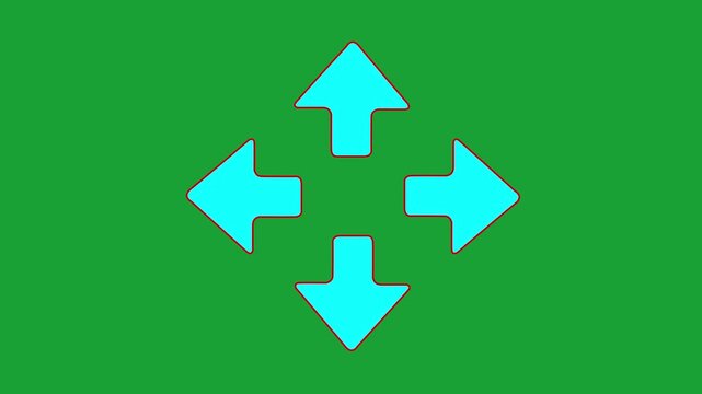 Four arrows corner four arrows expand Outline icon animation.arrow icon in trendy flat icon.arrows all directions icon