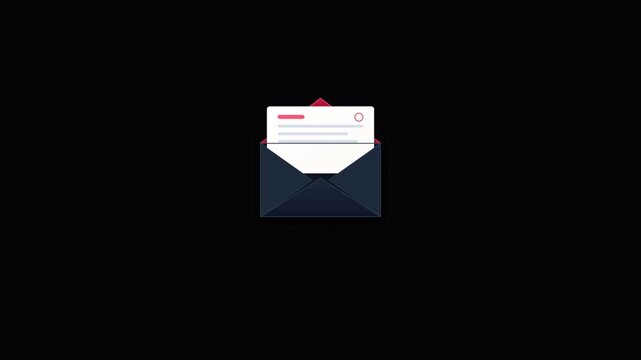 Open envelope with a letter inside against a dark background
