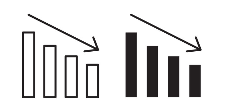 Chat arrow down icon flat outline in black