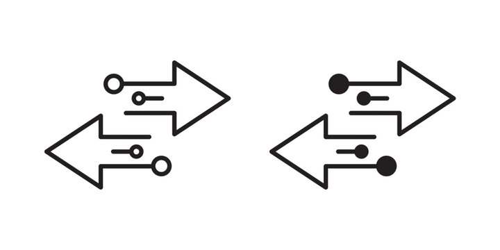 Transfer icon flat outline in black